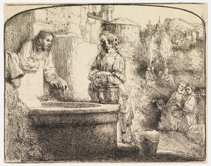 Kristus og Samarias kvinde af Rembrandt van Rijn