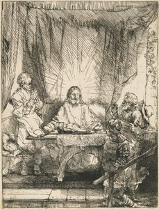 Kristus i Emmaus: den større plade af Rembrandt van Rijn