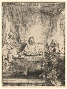 Kristus i Emmaus: det større billede af Rembrandt van Rijn