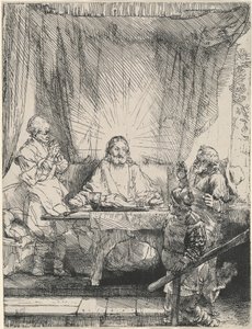 Kristus i Emmaus: det større billede af Rembrandt van Rijn