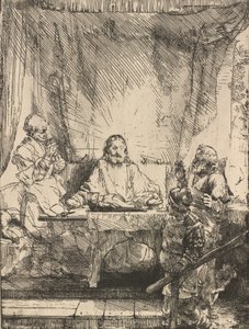 Kristus ved Emmaus: den større plade, 1654. af Rembrandt van Rijn
