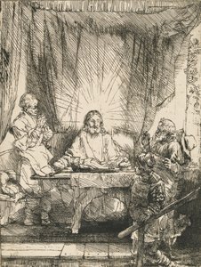 Kristus ved Emmaus: den større plade, 1654. af Rembrandt van Rijn