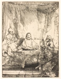 Kristus i Emmaus: den større tallerken af Rembrandt van Rijn
