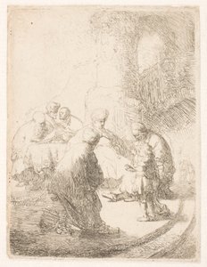 Kristus i diskussion med de skriftkloge: lille tavle af Rembrandt van Rijn