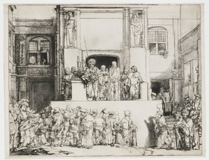 Kristus præsenteres for folket: aflang plade af Rembrandt van Rijn