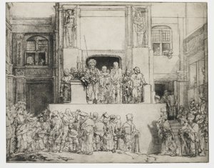 Kristus præsenteres for folket: aflang plade af Rembrandt van Rijn