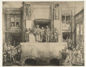 Kristus præsenteres for folket: aflang plade af Rembrandt van Rijn