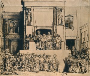 Kristus præsenteret for folket: aflang plade, 1655 af Rembrandt van Rijn