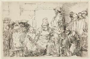 Kristus sidder og diskuterer med de skriftkloge af Rembrandt van Rijn