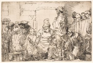 Kristus sidder og diskuterer med de skriftkloge af Rembrandt van Rijn