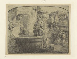 Kristus og den samaritanske kvinde Recueil de quatre-ningt-cinq estampes Originales (serietitel) af Rembrandt van Rijn