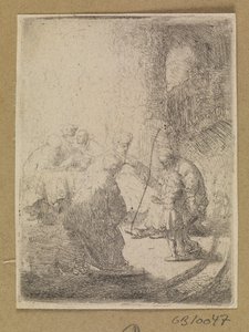 Christus som barn og de skriftkloge. Lille plade af Rembrandt van Rijn