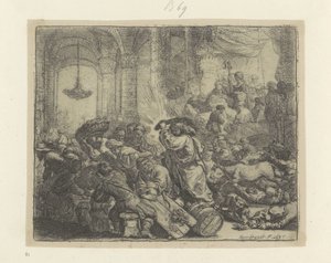 Kristus driver pengevekslerne ud af templet Recueil de quatre-vingt-cinq estampes originales (serietitel) af Rembrandt van Rijn
