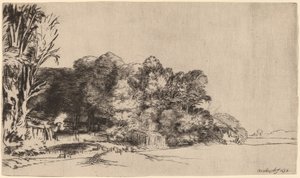 Træklump med en Vista af Rembrandt van Rijn