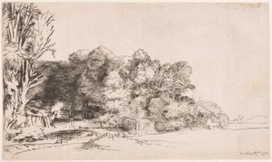 Træklump med en Vista af Rembrandt van Rijn