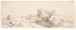 Kontraprøve af »Landskab med en mælkemand« af Rembrandt van Rijn