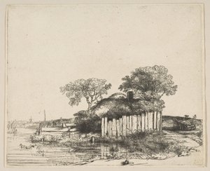 Sommerhus med hvid blegning, 1648. af Rembrandt van Rijn