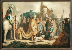 David knæler med Goliats hoved foran Saul af Rembrandt van Rijn