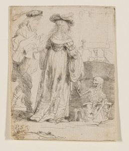 Døden viser sig for et ægtepar fra en åben grav af Rembrandt van Rijn