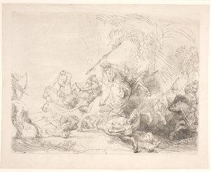 Den store løvejagt af Rembrandt van Rijn