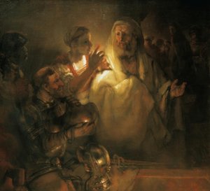 Apostlen Peter fornægter Kristus af Rembrandt van Rijn