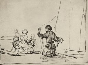 Den hellige familie i værkstedet af Rembrandt van Rijn
