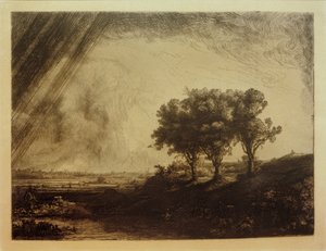 Landskabet med de tre træer af Rembrandt van Rijn