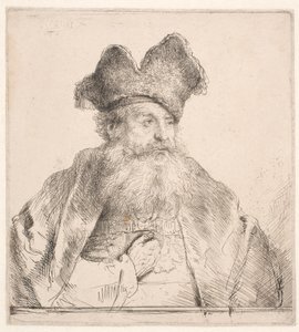 Gammel mand med pelshue af Rembrandt van Rijn