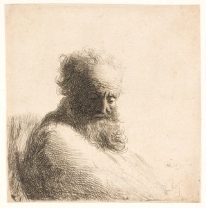 Gammel, skægget mand. Buste af Rembrandt van Rijn
