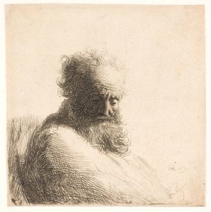 Gammel, skægget mand. Buste af Rembrandt van Rijn