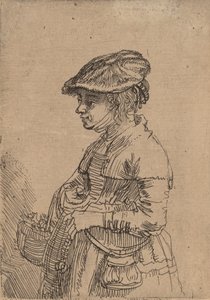 Pige med en kurv, ca. 1642. af Rembrandt van Rijn