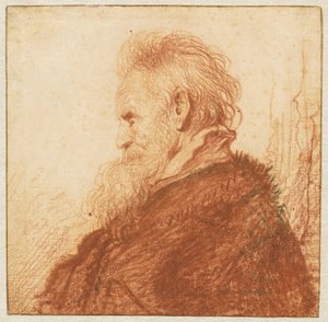 Leder af en gammel mand (recto) af Rembrandt van Rijn