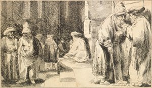 jøder i synagogen af Rembrandt van Rijn
