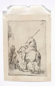 En rytter med turban på hesten af Rembrandt van Rijn