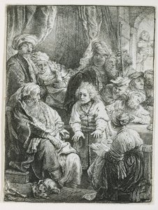 Josef fortæller sine drømme, 1638 af Rembrandt van Rijn