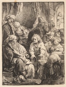 Joseph fortæller sine drømme af Rembrandt van Rijn