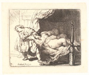 Josef og Potifars hustru af Rembrandt van Rijn