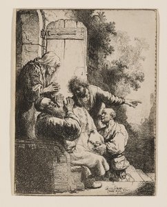 Josefs frakke blev bragt til Jakob af Rembrandt van Rijn