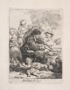 En kvinde, der steger pandekager af Rembrandt van Rijn