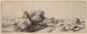 Landskab med en mælkemand af Rembrandt van Rijn