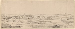Landskab med udsigt mod Haarlem (Guldvejerens mark) af Rembrandt van Rijn