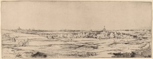 Landskab med udsigt mod Haarlem (Guldvejerens Mark) af Rembrandt van Rijn