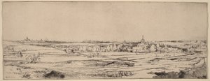 Landskab med udsigt mod Haarlem (Guldvejersmarken) af Rembrandt van Rijn