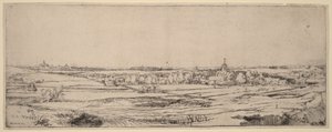 Landskab med udsigt mod Haarlem (Guldvejernes Mark) af Rembrandt van Rijn