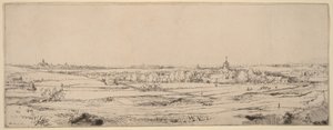 Landskab med udsigt mod Haarlem (Guldvejernes Mark) af Rembrandt van Rijn