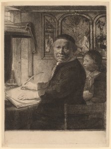 Lieven Willemsz van Coppenol: den mindre plade, ca. 1658. af Rembrandt van Rijn
