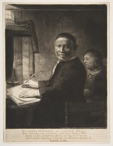 Lieven Willemsz van Coppenol med sit barnebarn, ca. 1658. af Rembrandt van Rijn
