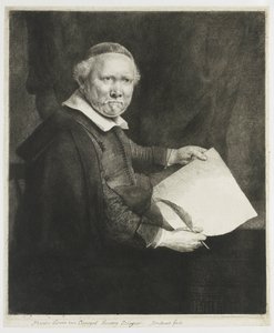 Lieven Willemsz. van Coppenol, skrivemester: det større billede af Rembrandt van Rijn