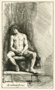 Mand nøgen, siddende