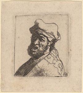 Mand græder, tre kvarter tilbage af Rembrandt van Rijn